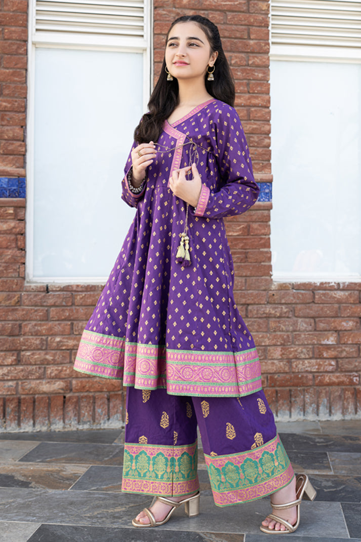 JK-PRT-001, Table Print Motifs Angrakha style Shirt With Trouser