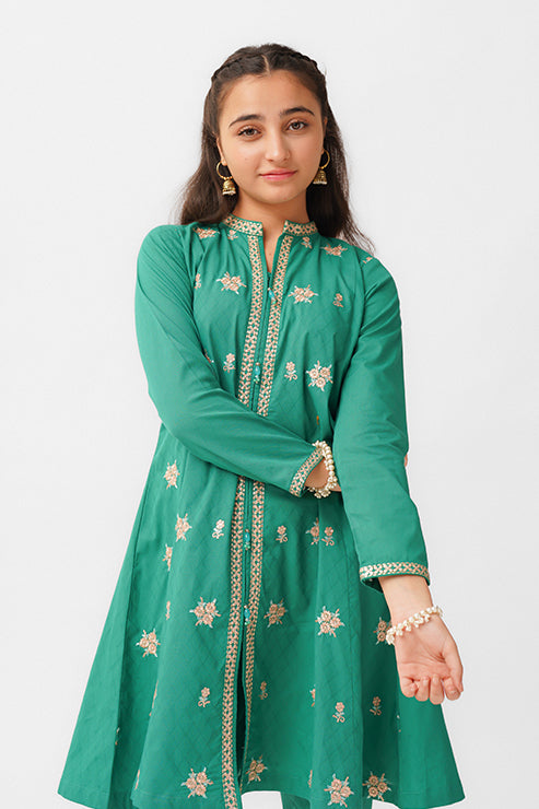 JK-PRT-009 Frock style Embroidery Dress
