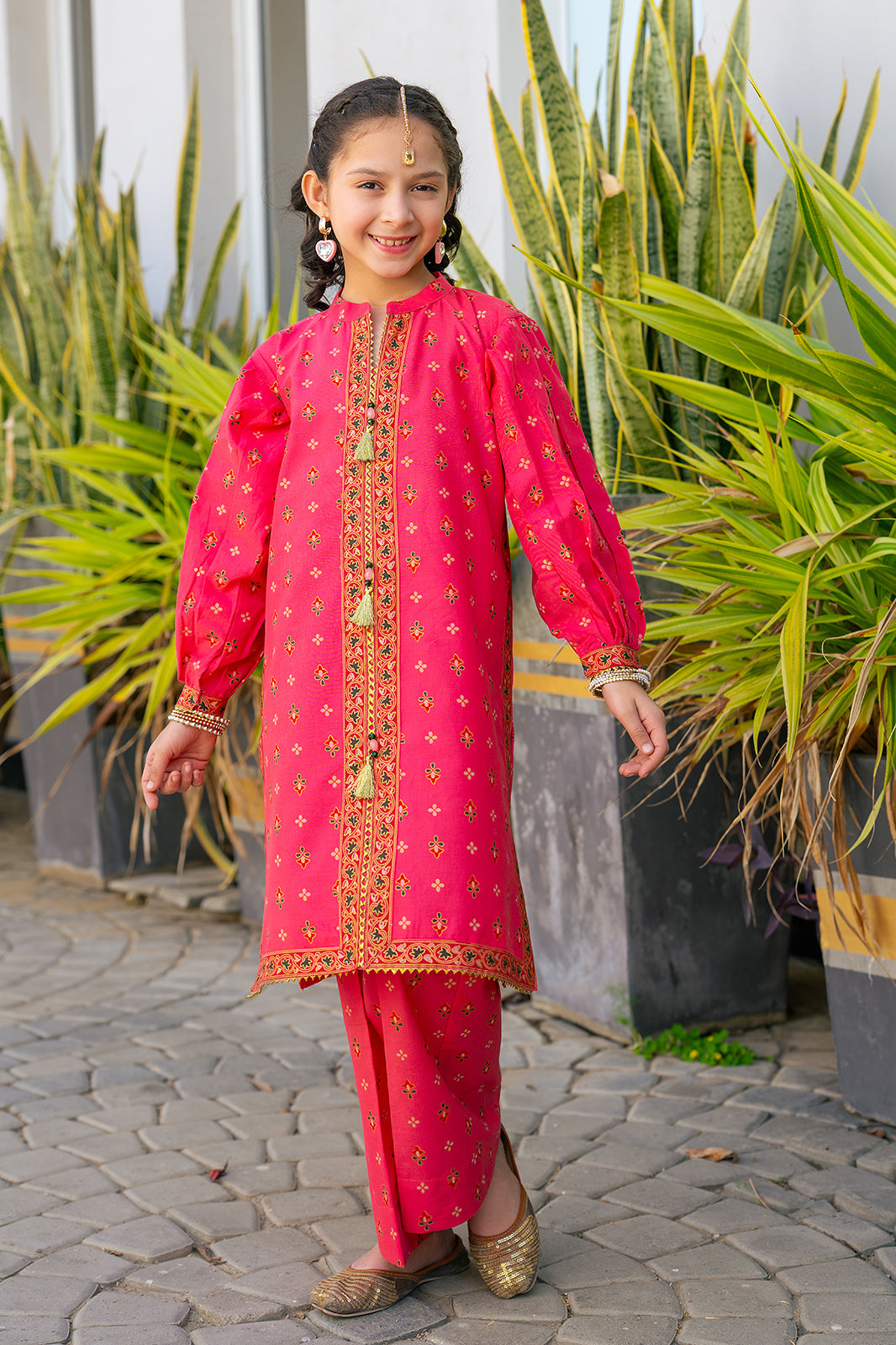 K-SFC-016 Screen Gold PRINTED SHIRT AND PLAZZO