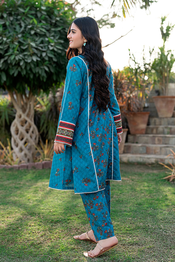 T-ALPRTW-029, All over printed dress with the pear of frock and trouser