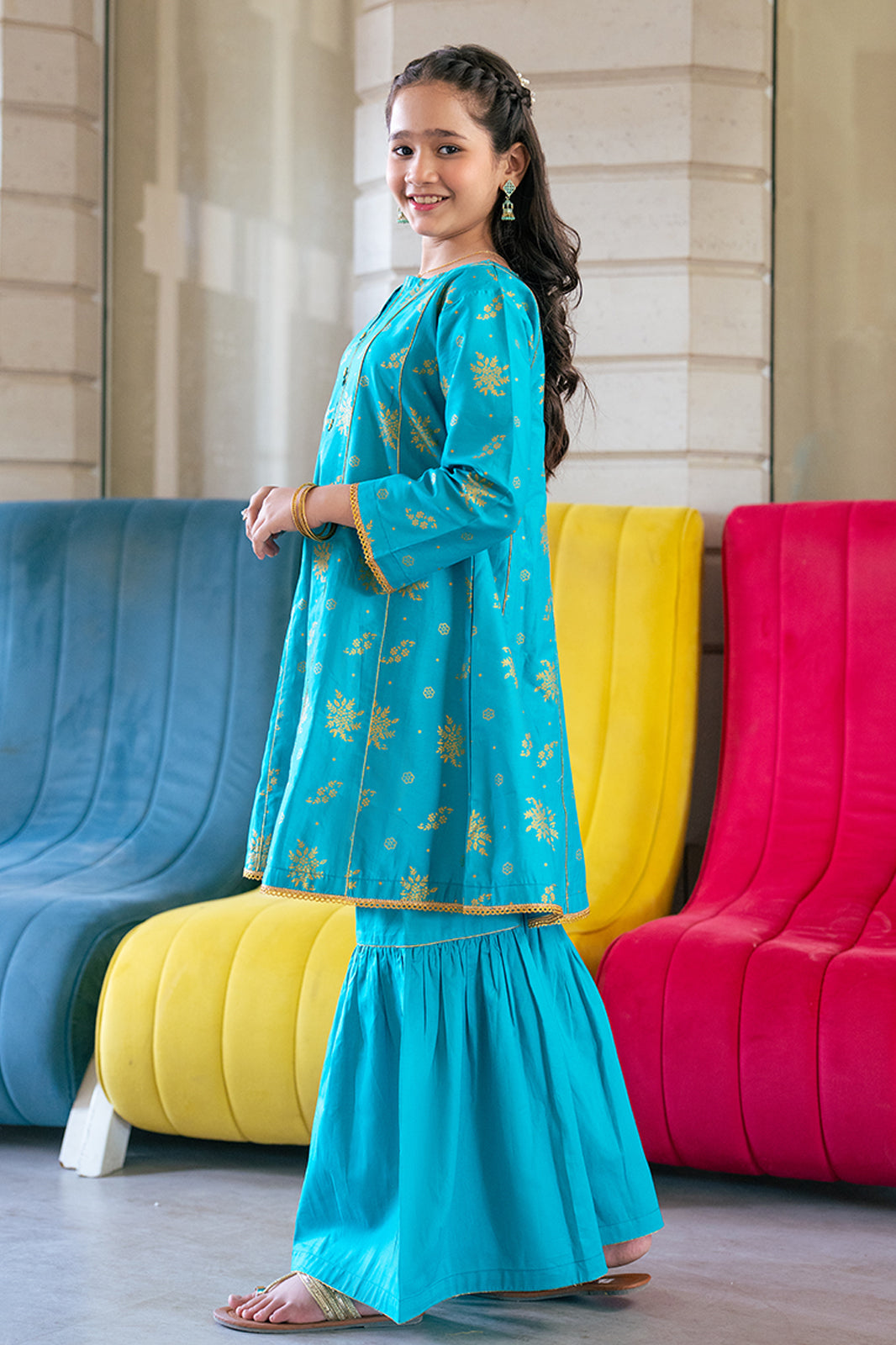 K-SFC-001, TABLE PRINT FROCK with Garara