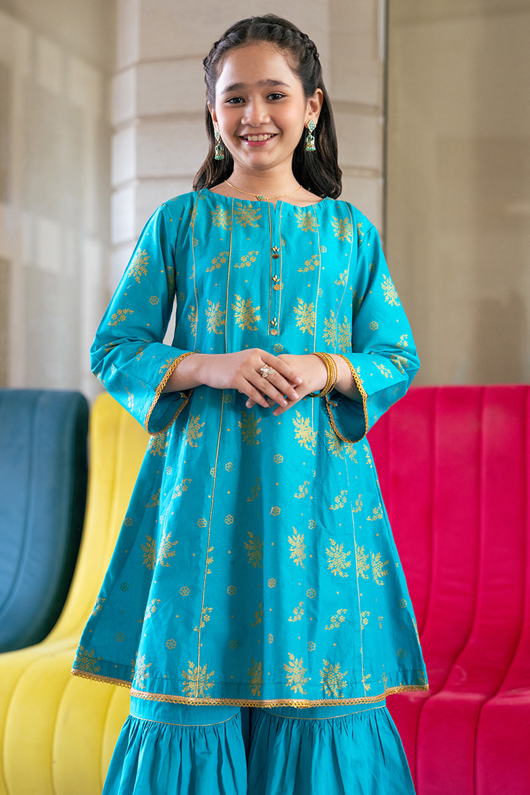 K-SFC-001, TABLE PRINT FROCK with Garara