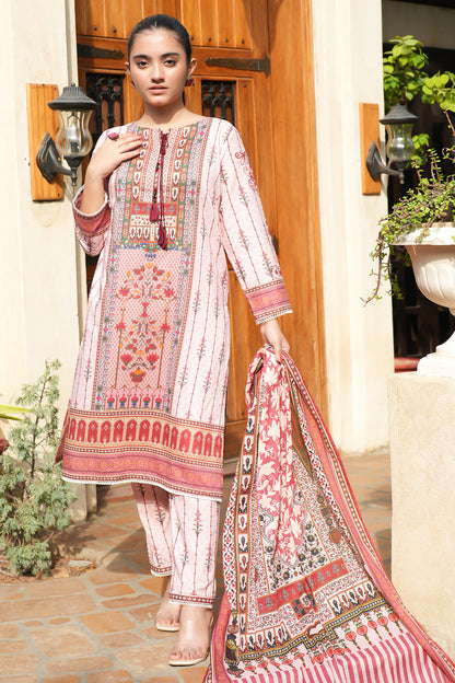 3Pcs Digital Printed Suit in Pink Daisy SKU: UN-012