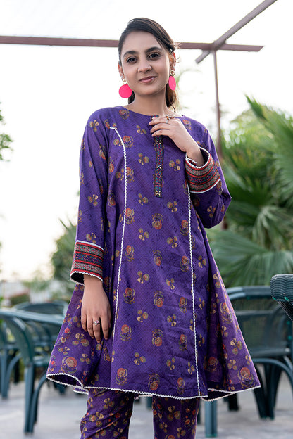 T-ALPRTW-030 All over printed dress with the pear of frock and trouser