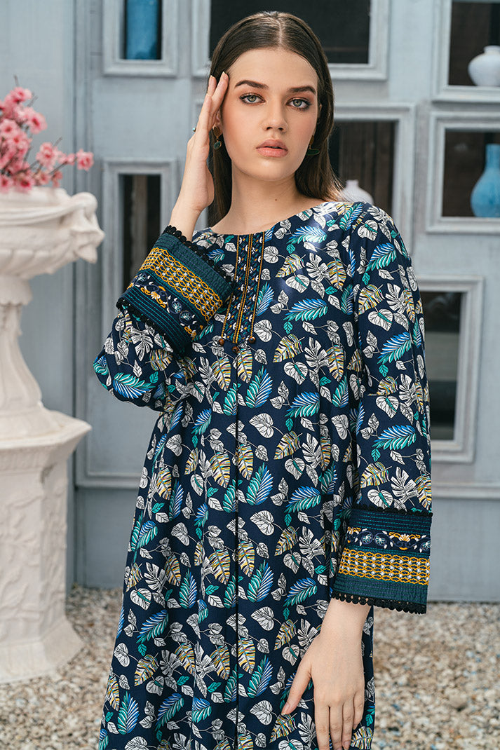 Tunic Printed Top and Embroidered Border FRK- 045