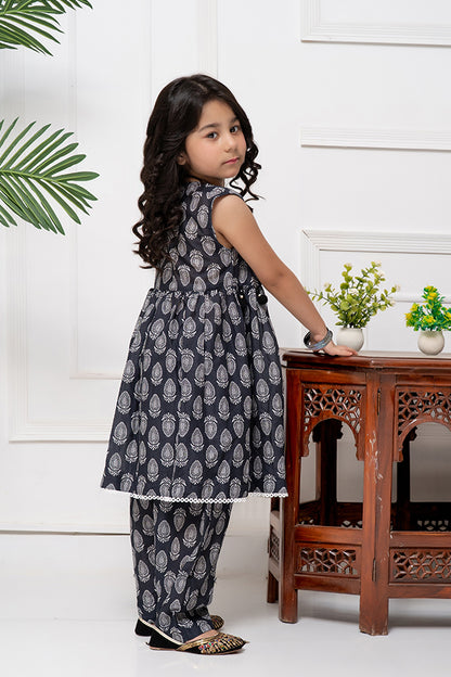 K-DP-023 Anrakha Frock With Trouser, 2piece printed