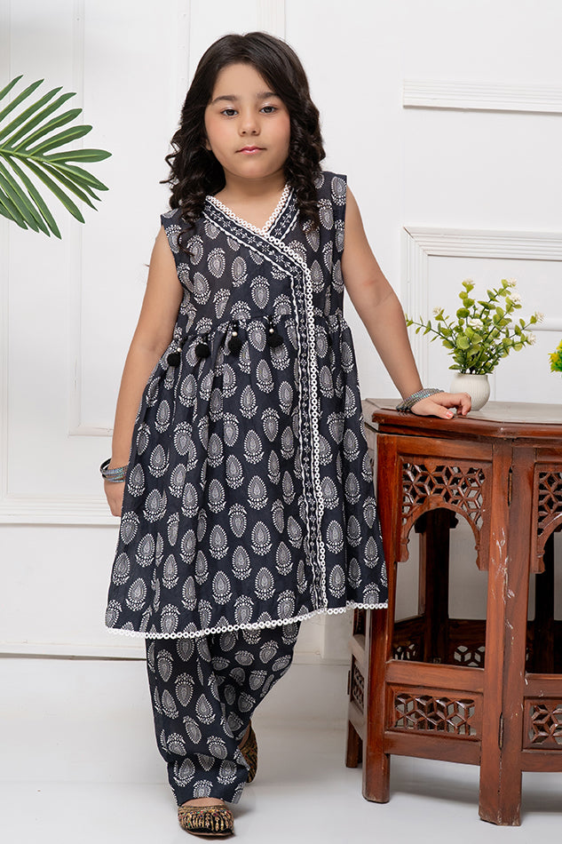 K-DP-023 Anrakha Frock With Trouser, 2piece printed