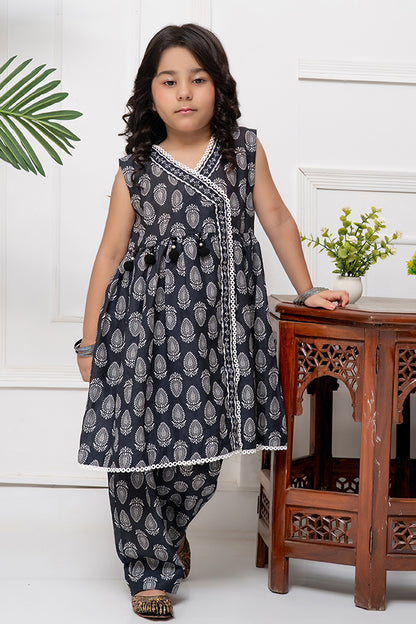 K-DP-023 Anrakha Frock With Trouser, 2piece printed