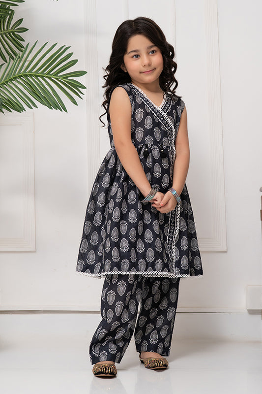 K-DP-023 Anrakha Frock With Trouser, 2piece printed