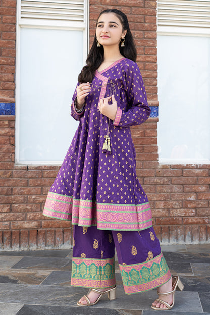 JK-PRT-001, Table Print Motifs Angrakha style Shirt With  Trouser