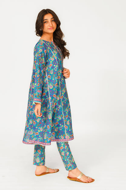 T-ALPRTW-035 ALL OVER  PRINTED Frock AND Trouser