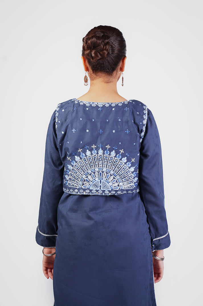 SFC-186 Plan frock Embroidered Kotti And Trouser