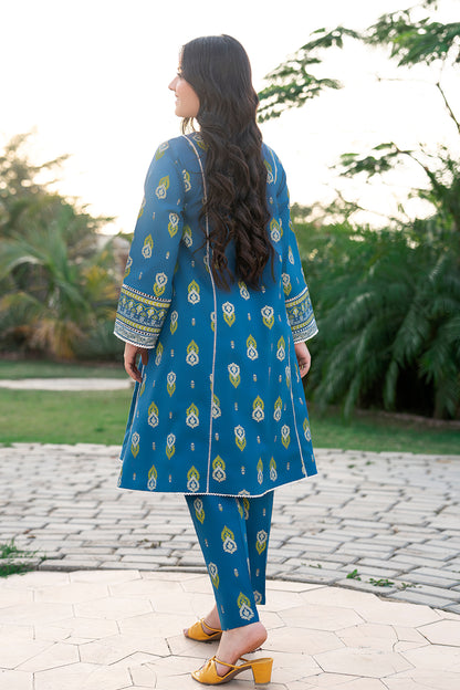T-ALPRTW-059 Angrakha style  printed frock and trouser