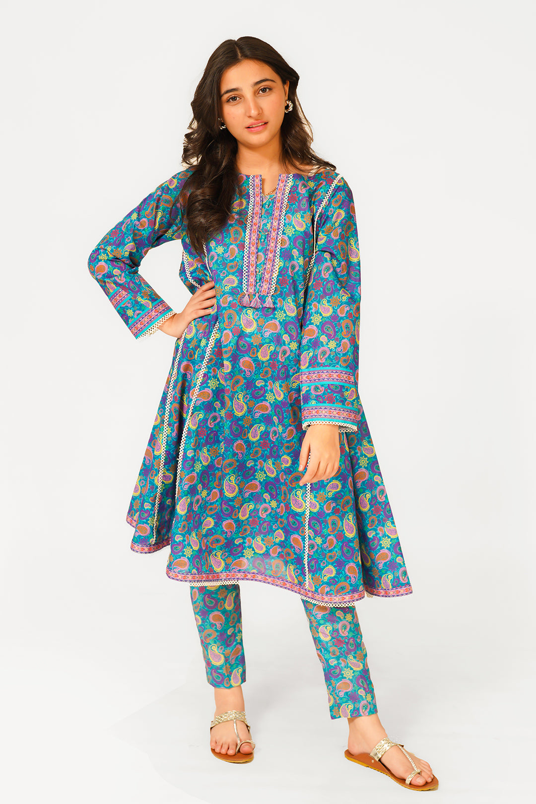 T-ALPRTW-035 ALL OVER  PRINTED Frock AND Trouser