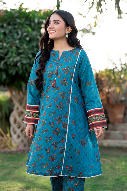 T-ALPRTW-029,  All over printed dress with the pear of frock and trouser