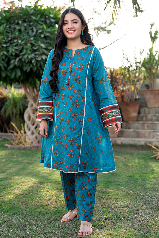 T-ALPRTW-029,  All over printed dress with the pear of frock and trouser