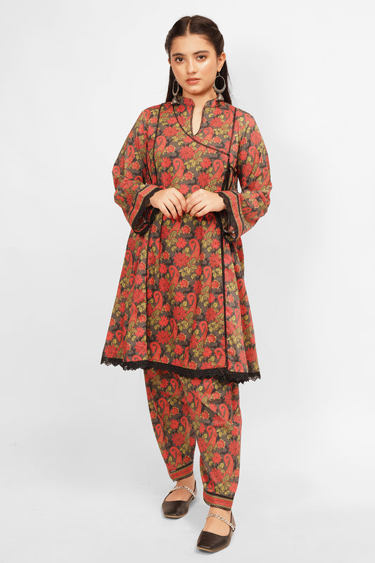 2pcs Suit in Persian Red  SKU: ALPRTW-015-G