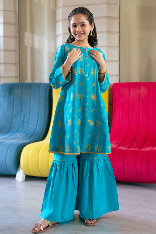 K-SFC-001, TABLE PRINT FROCK with Garara