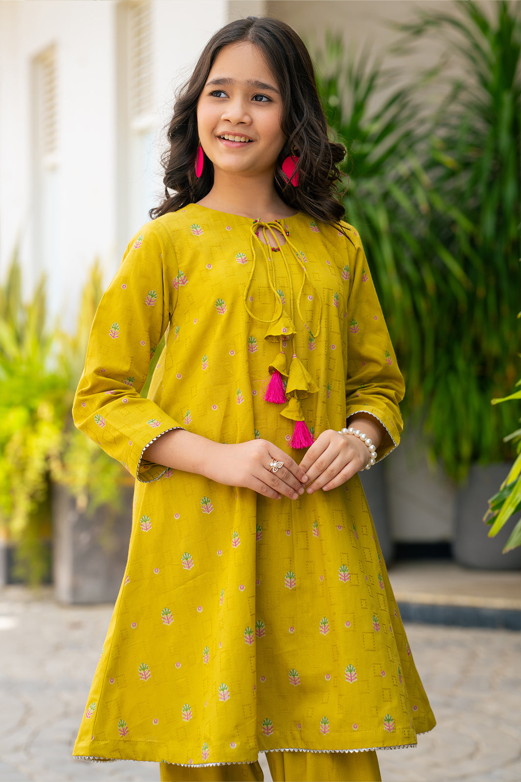 JK-PRT-002 TABLE PRINT ANGRAKHA FROCK AND STRAIGHT TROUSER