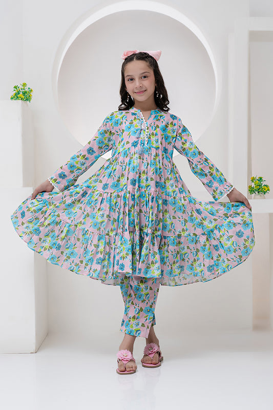 K.ALP.RTW-055, Frill Semi Frock, 2 PCS DIGITAL PRINT