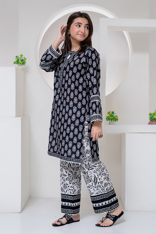 Cord-023, 2 piece printed, black and white