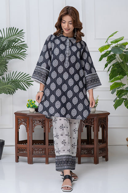 Cord-024, 2 piece printed, Black and White
