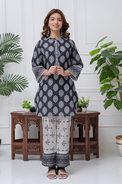 Cord-024, 2 piece printed, Black and White
