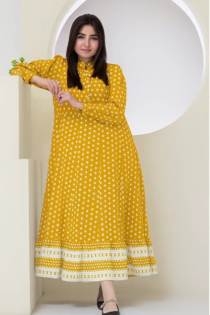Maxi-020, One Piece Maxi Table Yellow Print