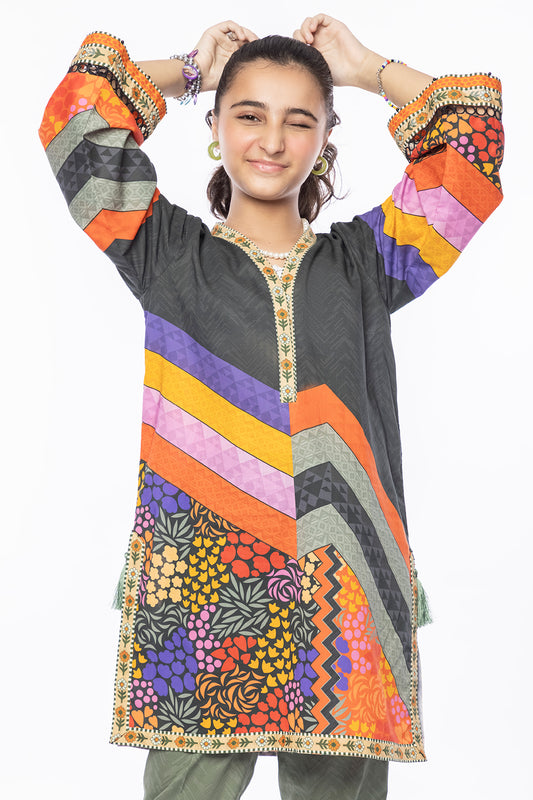 2Pcs Printed Lawn Suit LT-Purple SKU: MAC-024