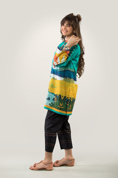 PRKT-041, POP ART Digital Printed Lawn Shirt & Cotton Trouser