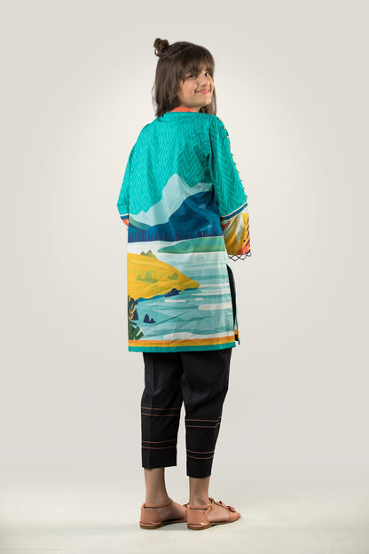 PRKT-041, POP ART Digital Printed Lawn Shirt & Cotton Trouser